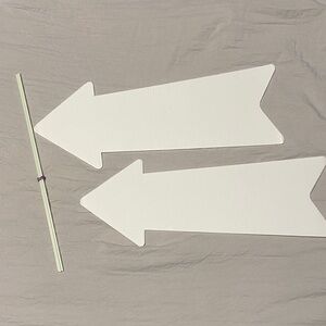 Blank White Arrow Signs with Sticks